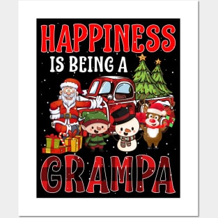 Happiness Is Being A Grampa Christmas Posters and Art